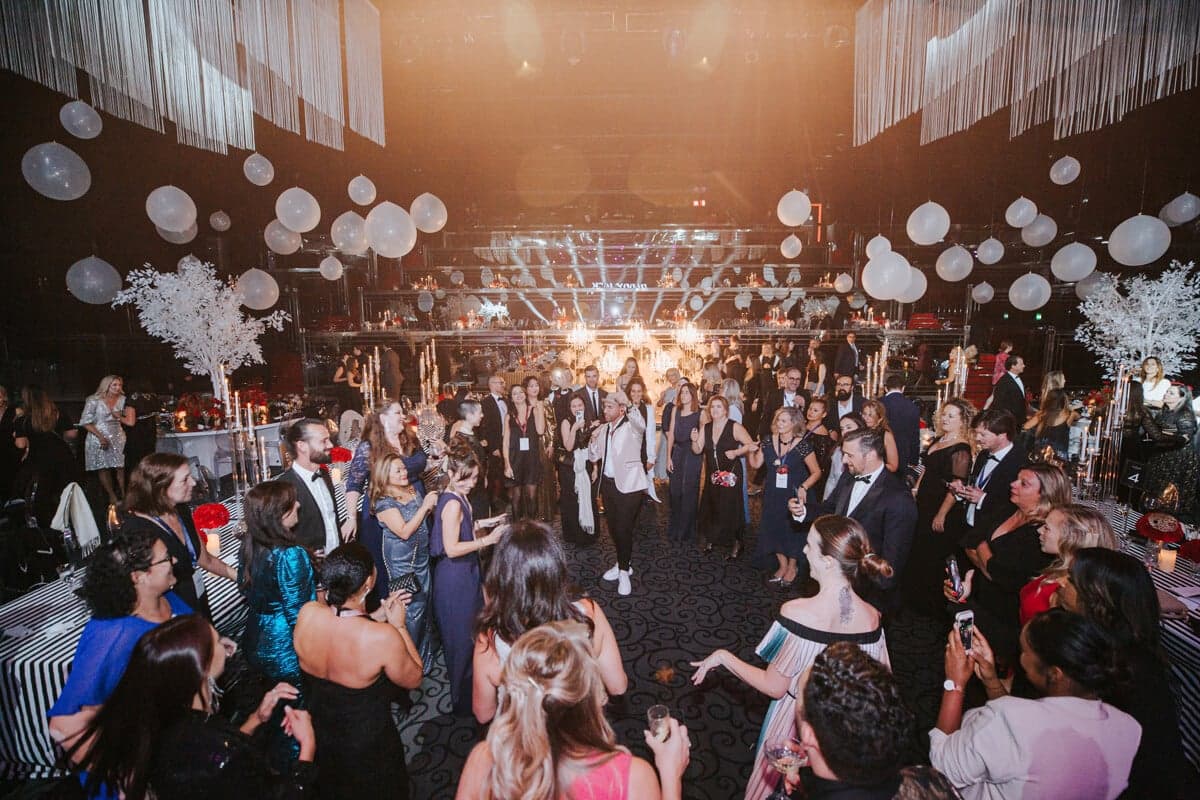 Guests dancing at an Amour gala night